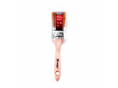 Кисть плоская "Евро" 1,5", натуральная щетина, деревянная ручка Mtx