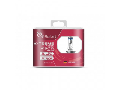 Лампа H1(Clearlight)12V-55W X-treme Vision +150% Light (2 шт.)